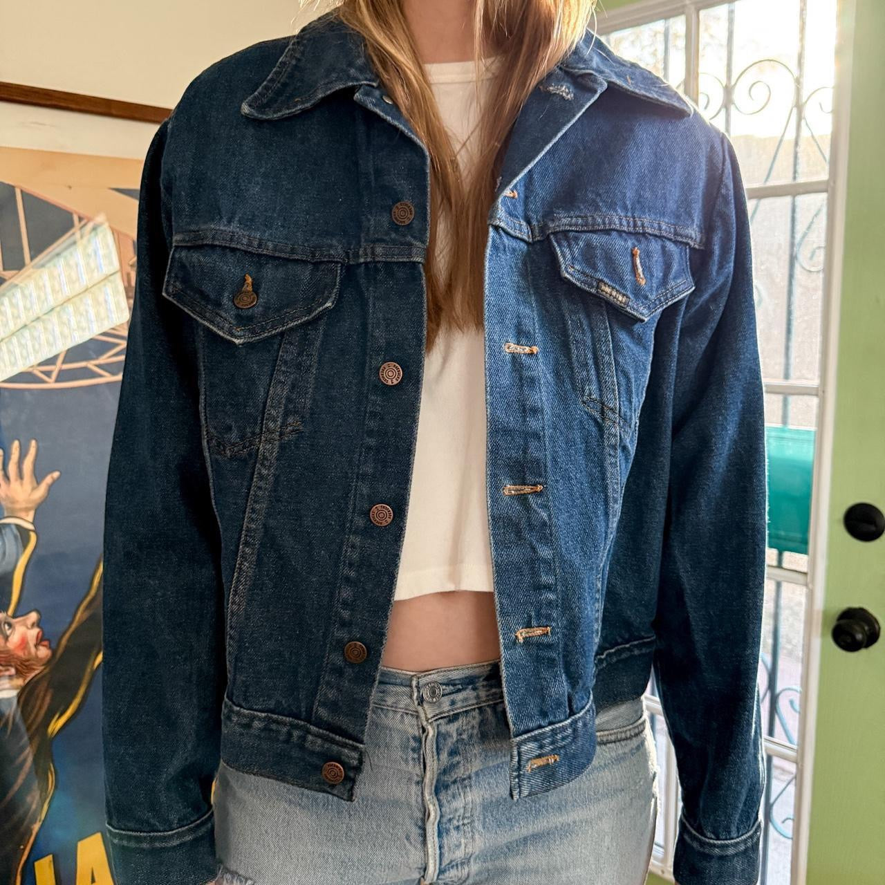 Vintage 1970s Sears Western Wear Dark Wash Denim Jacket