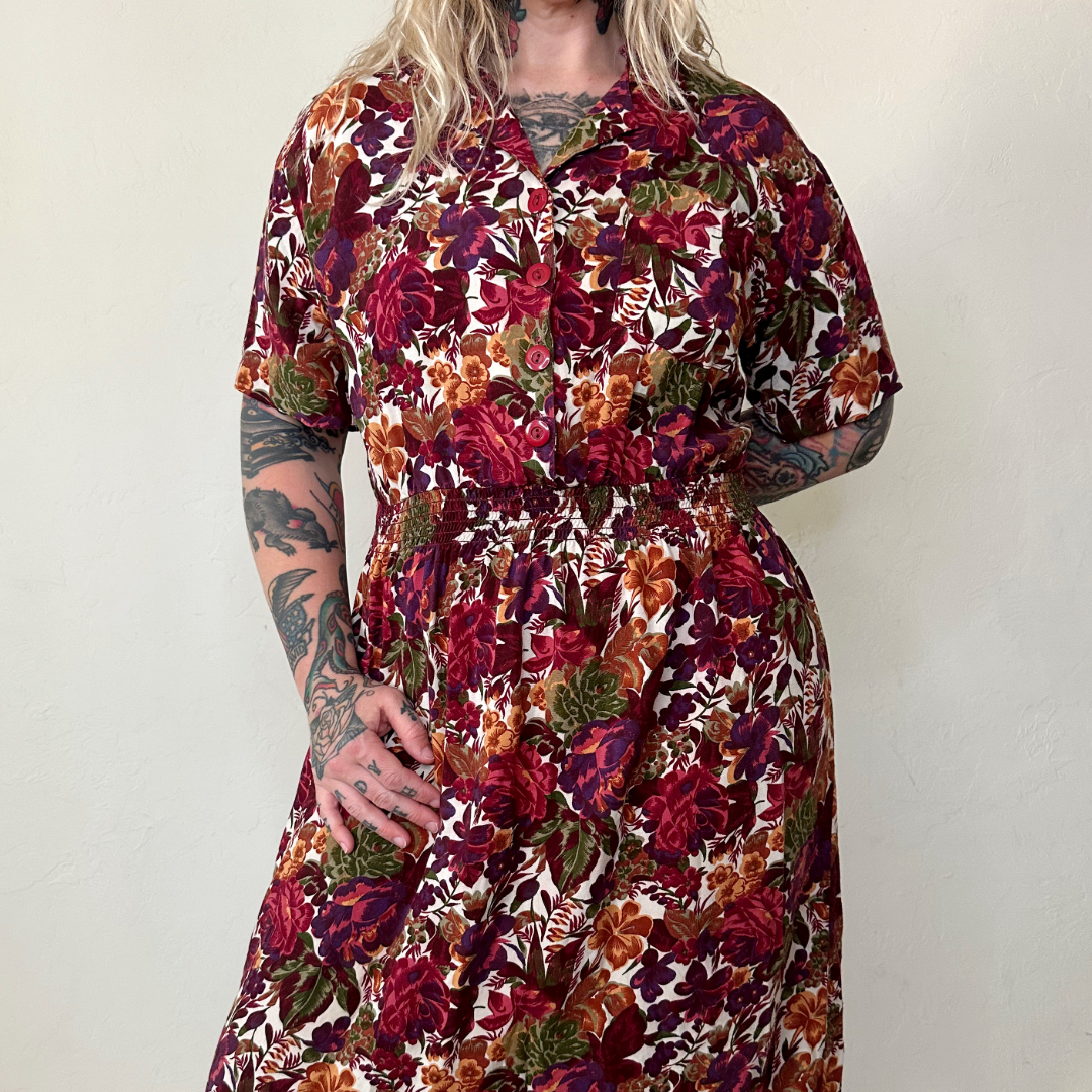 70s Floral Dress