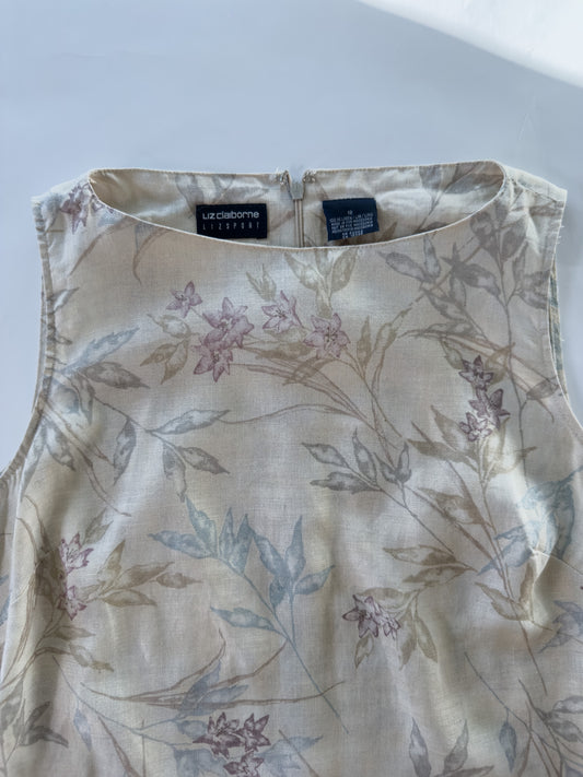 Vintage Liz Claiborne Floral Sleeveless Dress