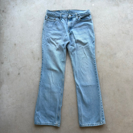 Vintage Levis 518 Superlow Boot Cut Jeans Light Wash USA Made Denim 9 M JR