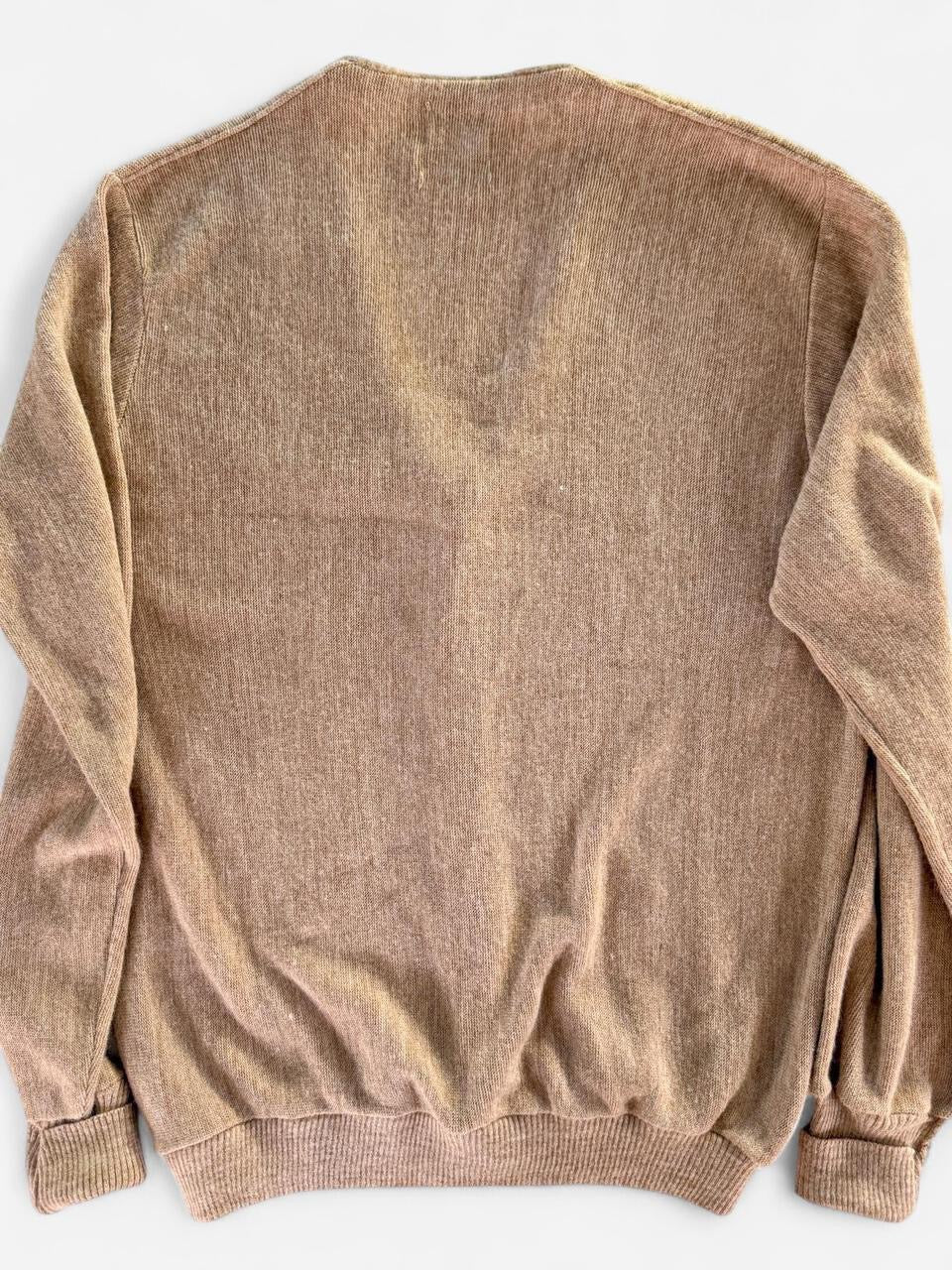 Vintage 1980s JcPenney Tan Light Brown button down Cardigan