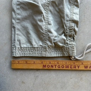 Merona Women Tan Khaki Cargo Capri Pants Size 2 Fit 1 Drawstring Utility Crop