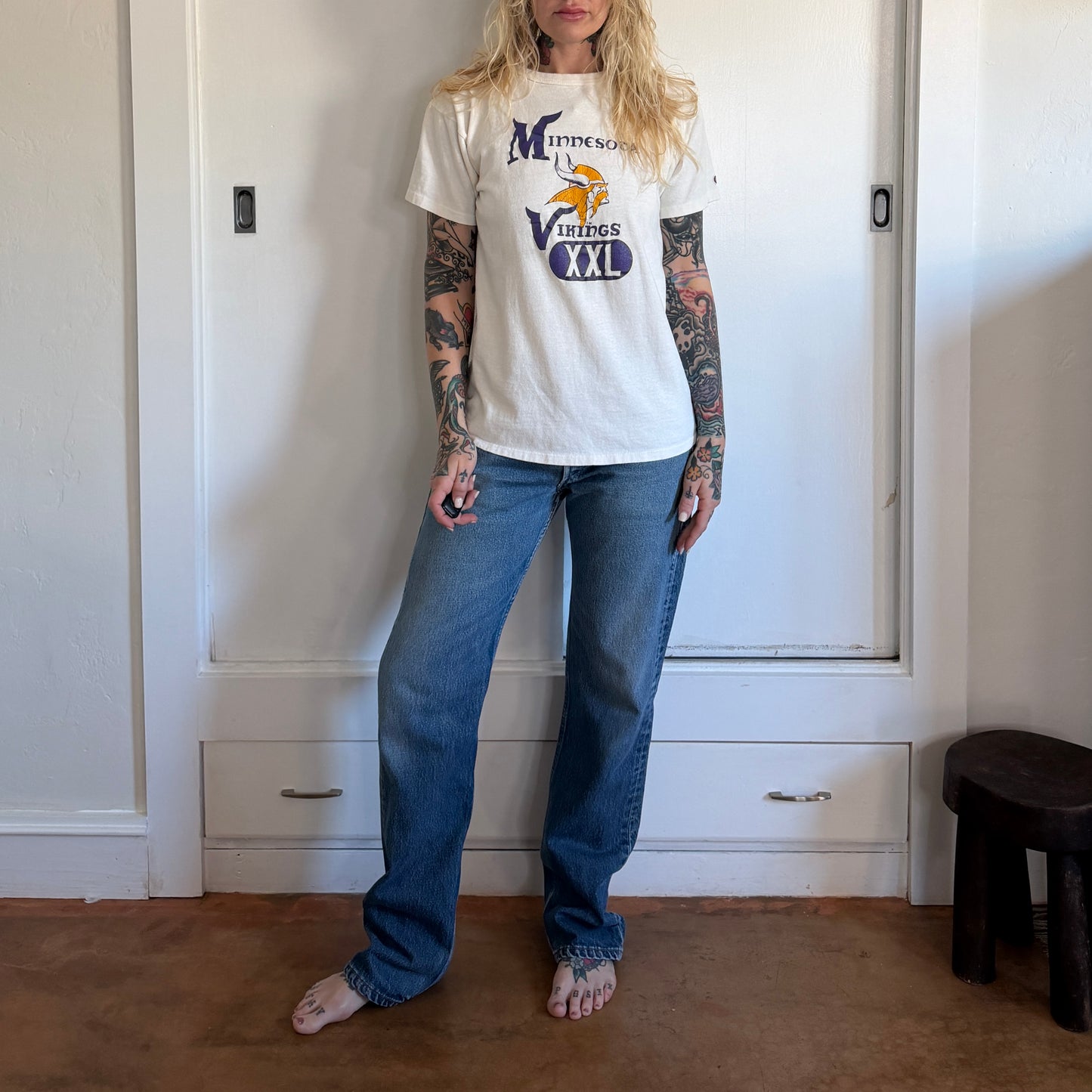 Vintage 1980s Champion Minnesota Vikings XXL T-Shirt Mens NFL Football Tee