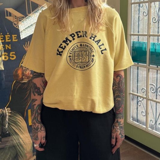 Vintage 1950s Kemper Hall thrashed Crewneck Sweatshirt