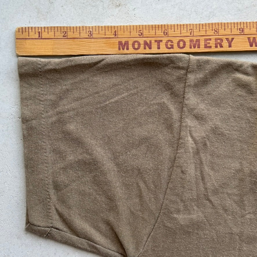 Vintage Tee Swing Blank T-Shirt Brown Single Stitch Made in USA Small 80s 90s