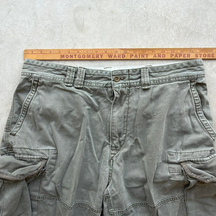 Vintage Polo Ralph Lauren Mens Cargo Shorts Olive Green Cotton Twill Multi Pocket 38