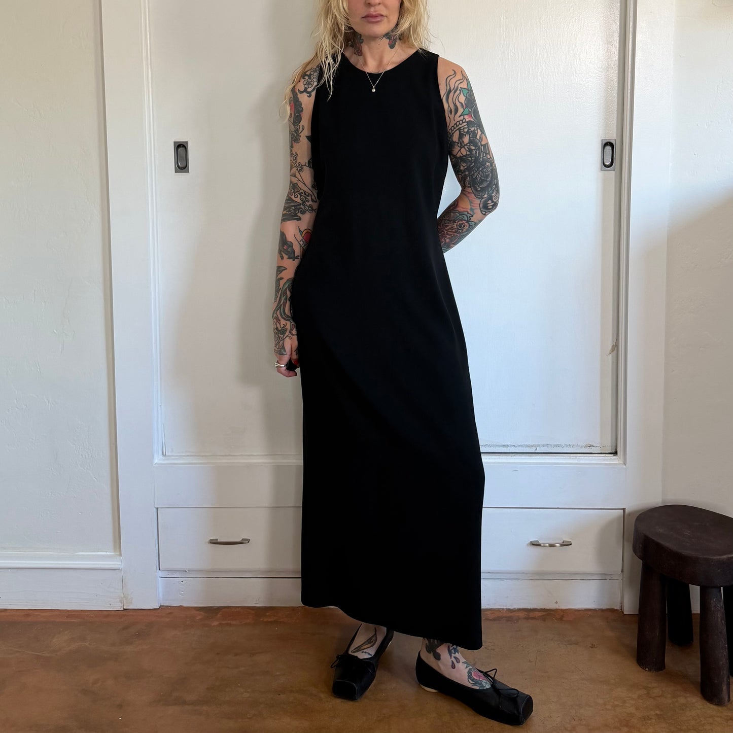 Vintage Calvin Klein Black Sleeveless Maxi Dress
