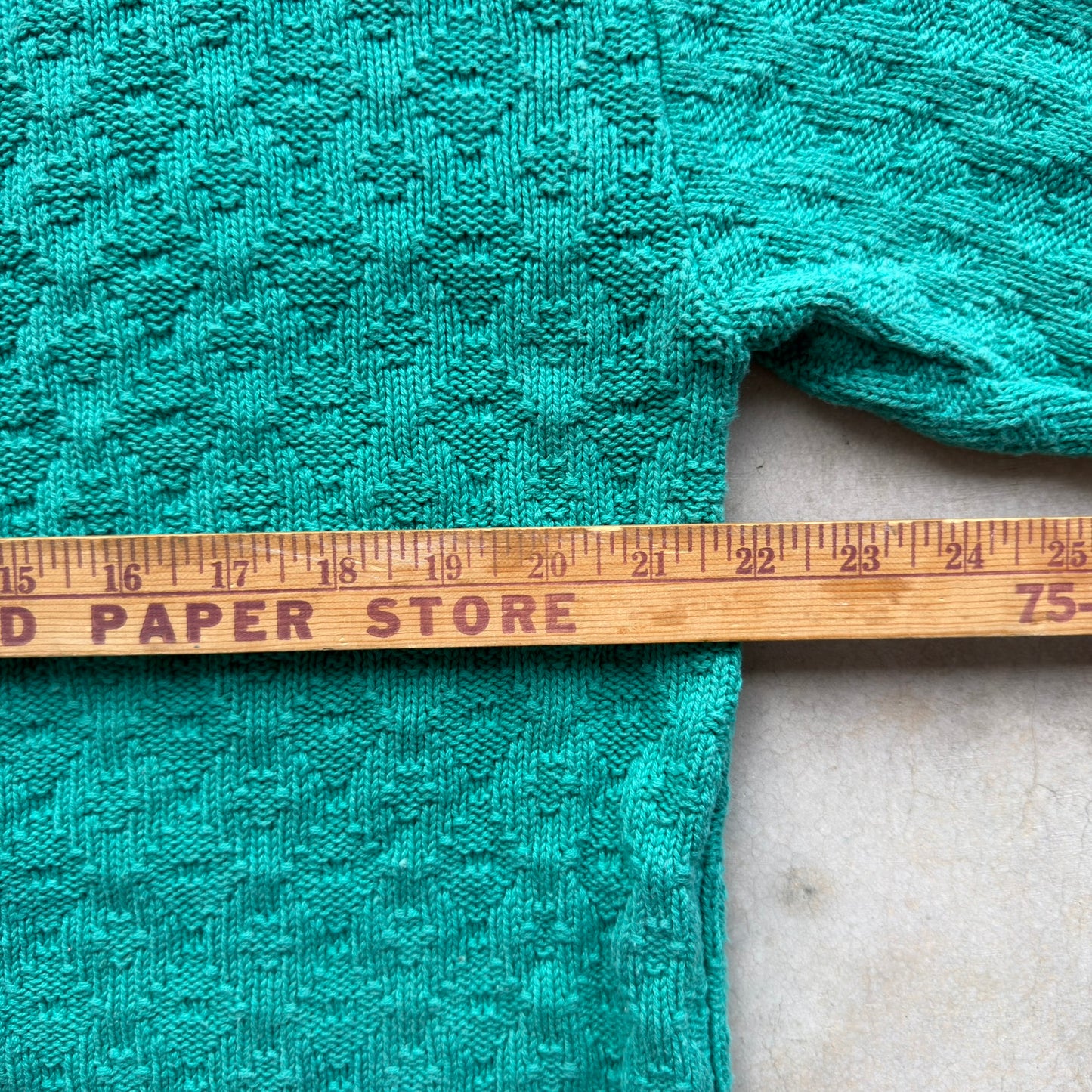 Talbots Vintage Green Cotton Knit Cardigan Sweater Made in USA Womens Large