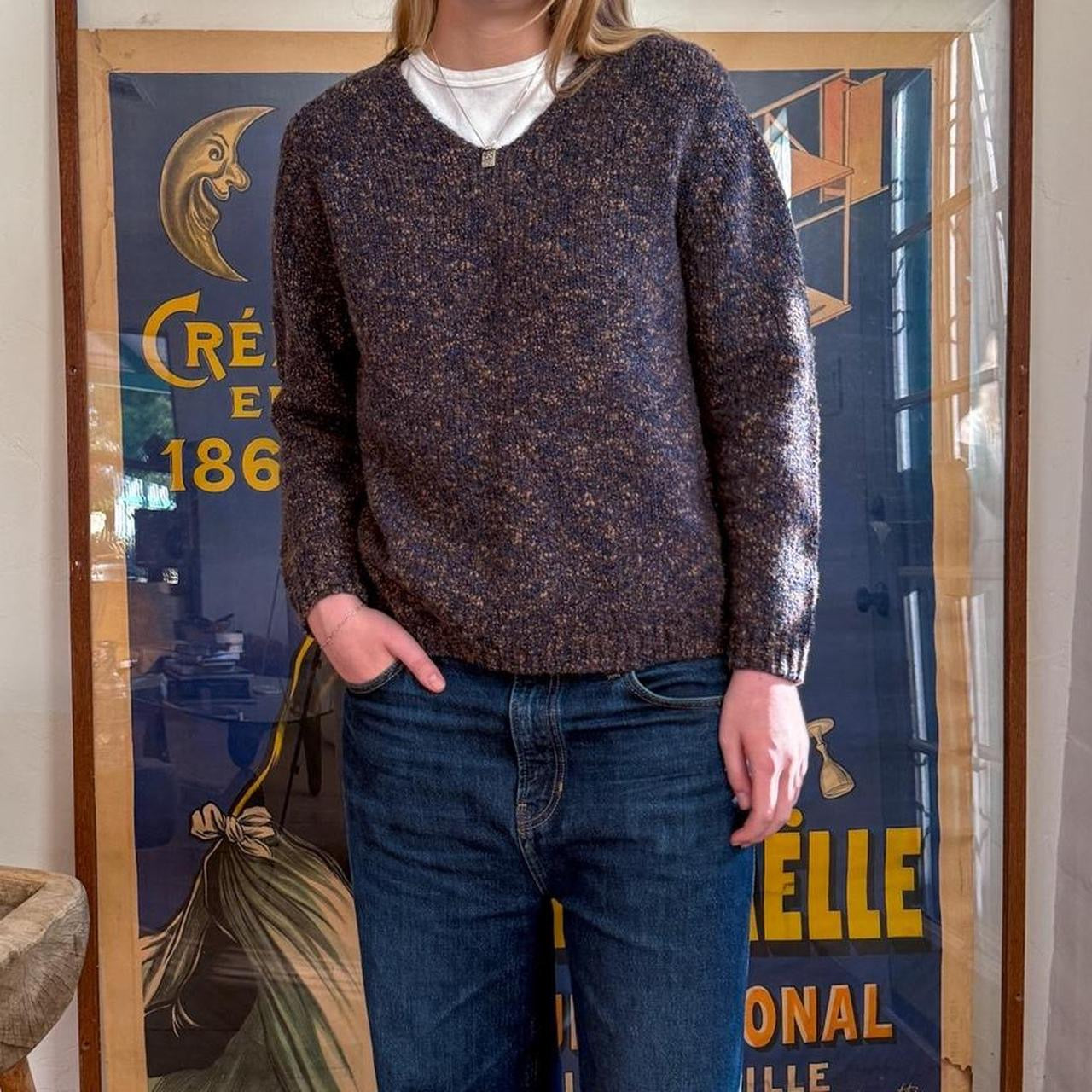 Vintage 1990s Multi color V neck Sweater