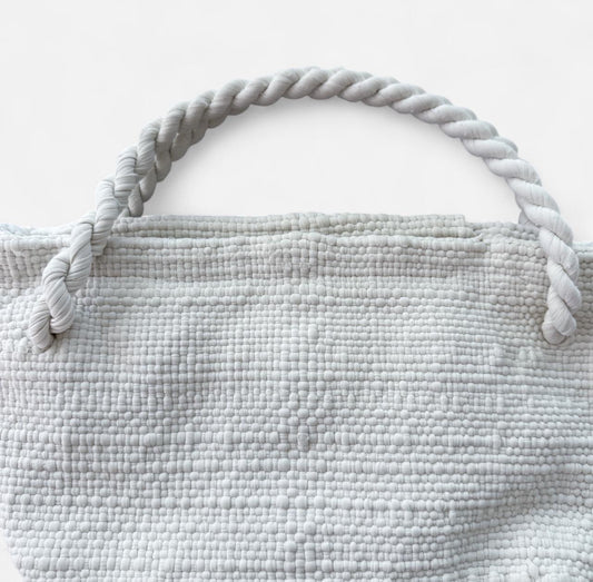 Vintage 1950s White Woven Handbag