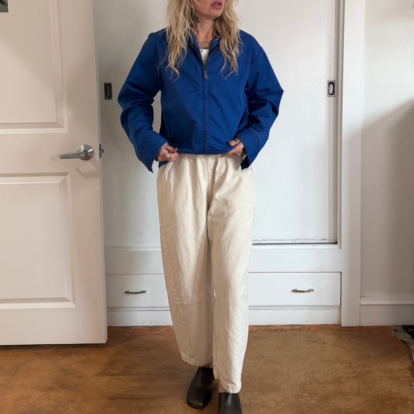 Vintage 1970s Peerless MFG uniform mechanics gas station zip up jacket