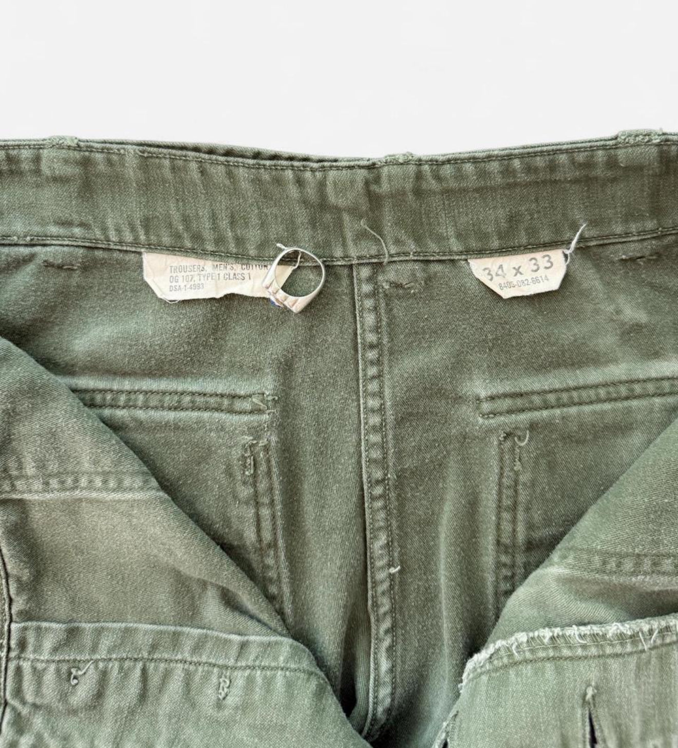 Vintage 1960s US Army OG-107 Cotton Sateen Baker Pants