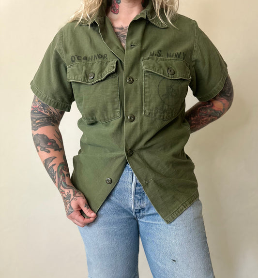 70s Seabees OG 107 Button Up