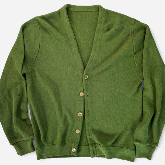 Vintage 1970s Matcha Green Cardigan