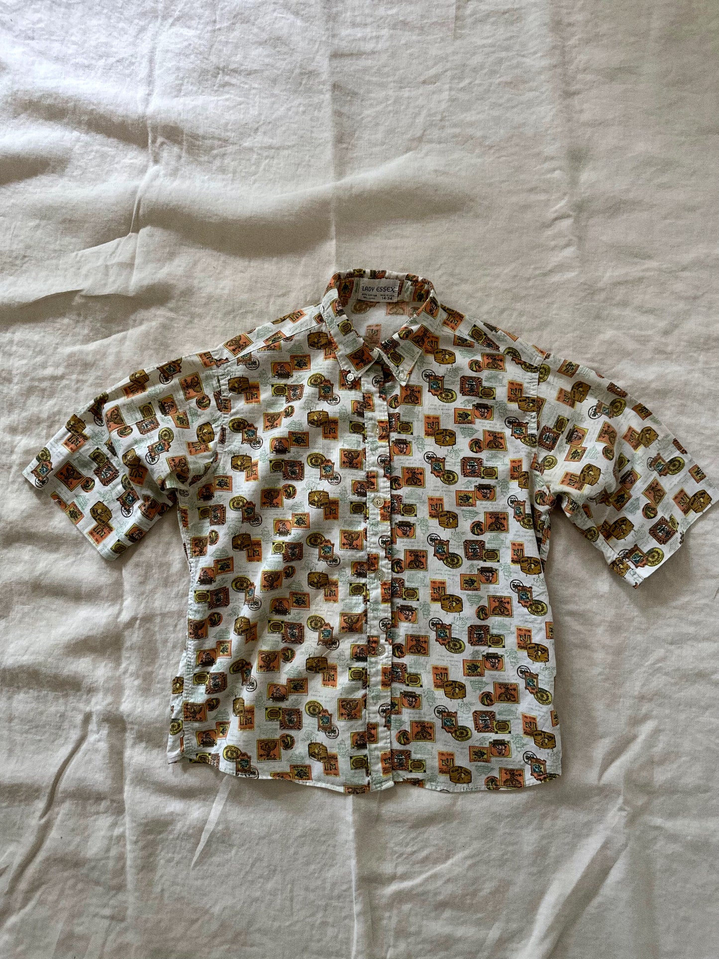 60s Lady Essex print button up