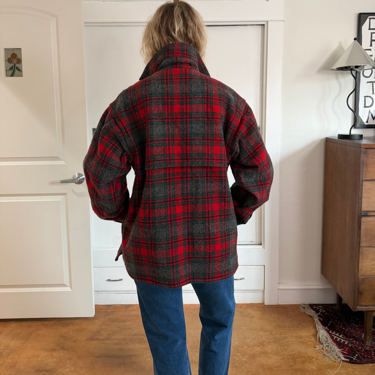 Vintage Johnson Woolen Mills Red plaid wool jacket