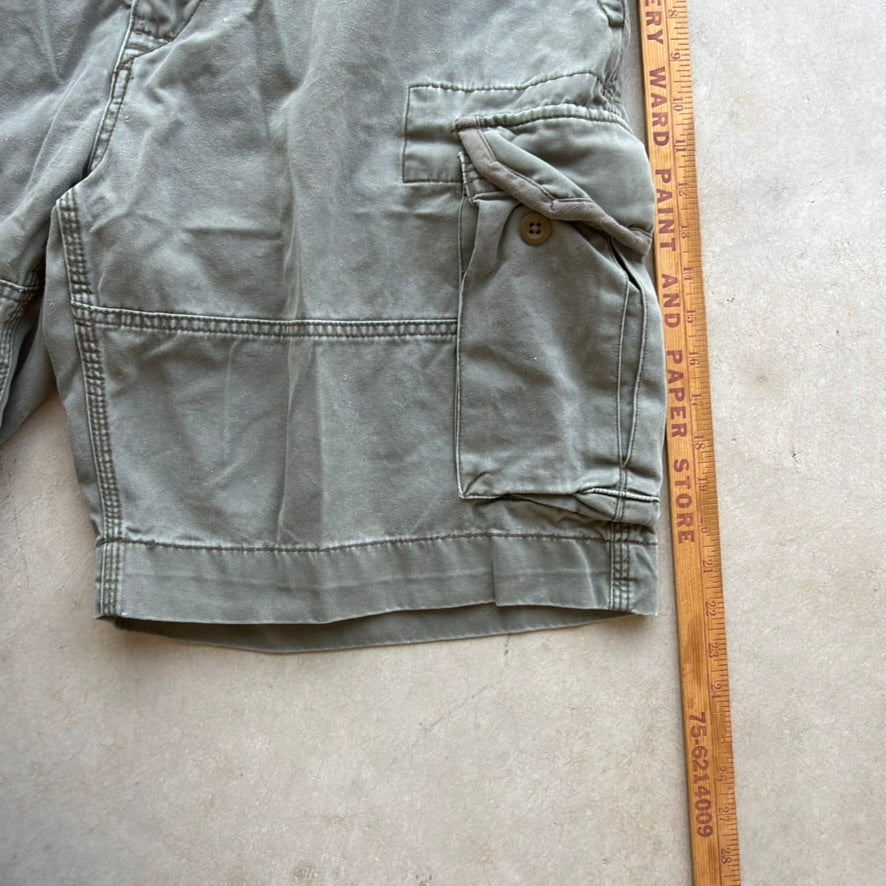 Vintage Polo Ralph Lauren Mens Cargo Shorts Olive Green Cotton Twill Multi Pocket 38