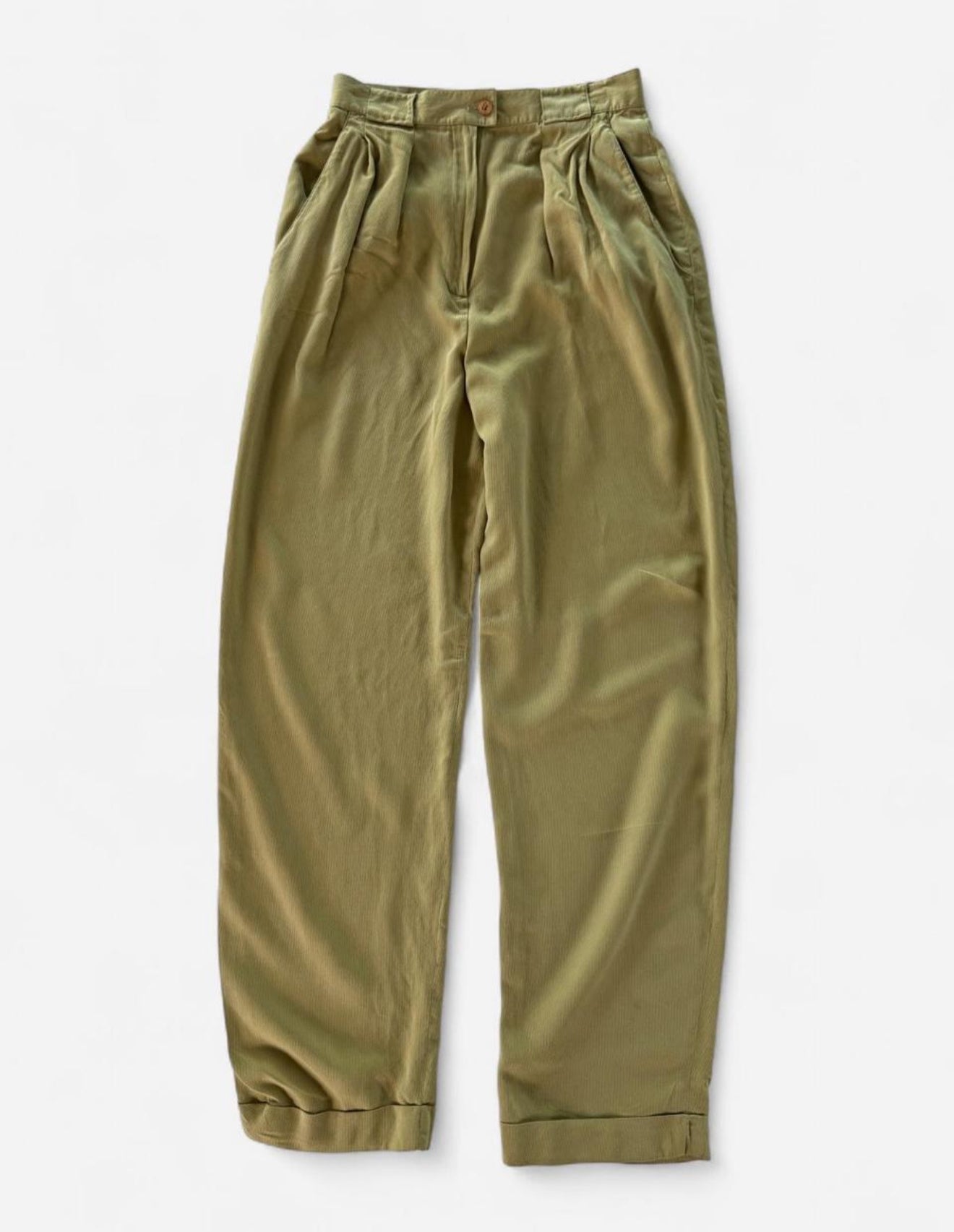 Vintage 1990s Silk Ribbed Trousers