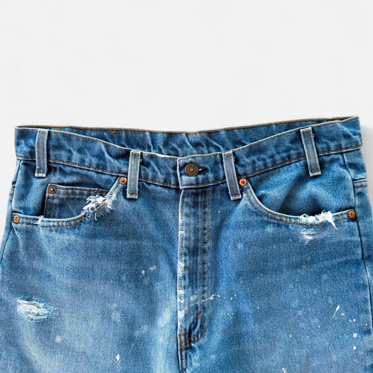 Vintage 1980s Indigo Levi’s Orange Tab Shorts 36”