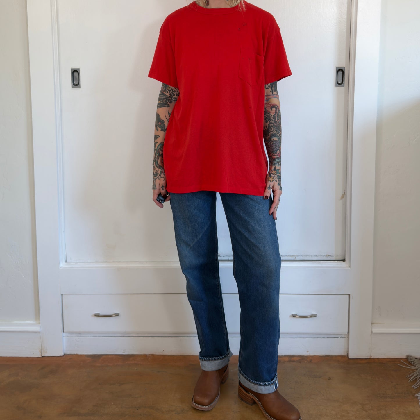 Vintage Prentiss Red Pocket T-Shirt