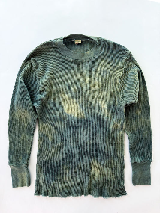 Vintage 1980s Over-dyed Waffle Knit Thermal