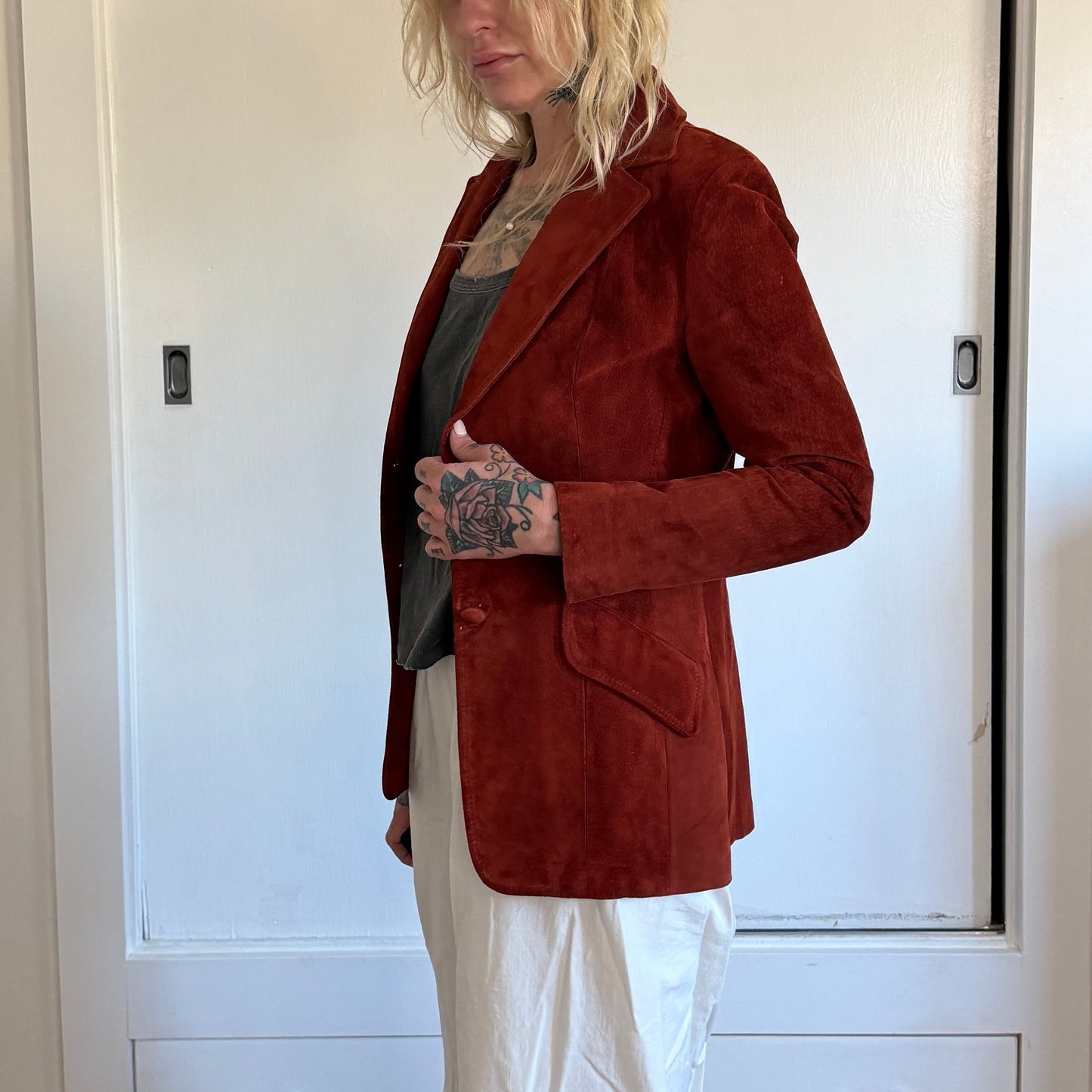 Vintage Scully Rust Suede Leather Blazer Tailored Women’s Jacket 6