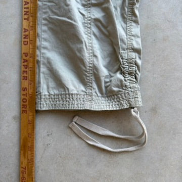 Merona Women Tan Khaki Cargo Capri Pants Size 2 Fit 1 Drawstring Utility Crop