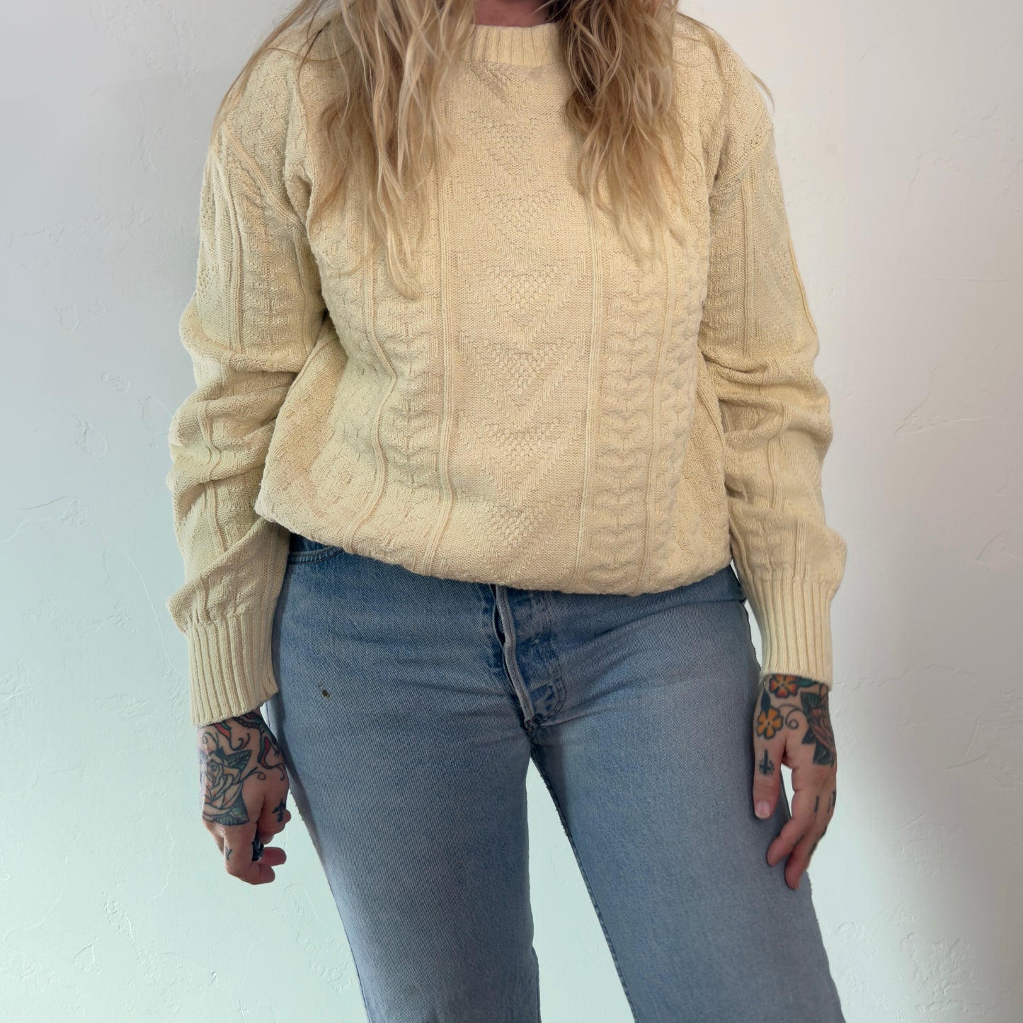 80s Cream Knit Sweater