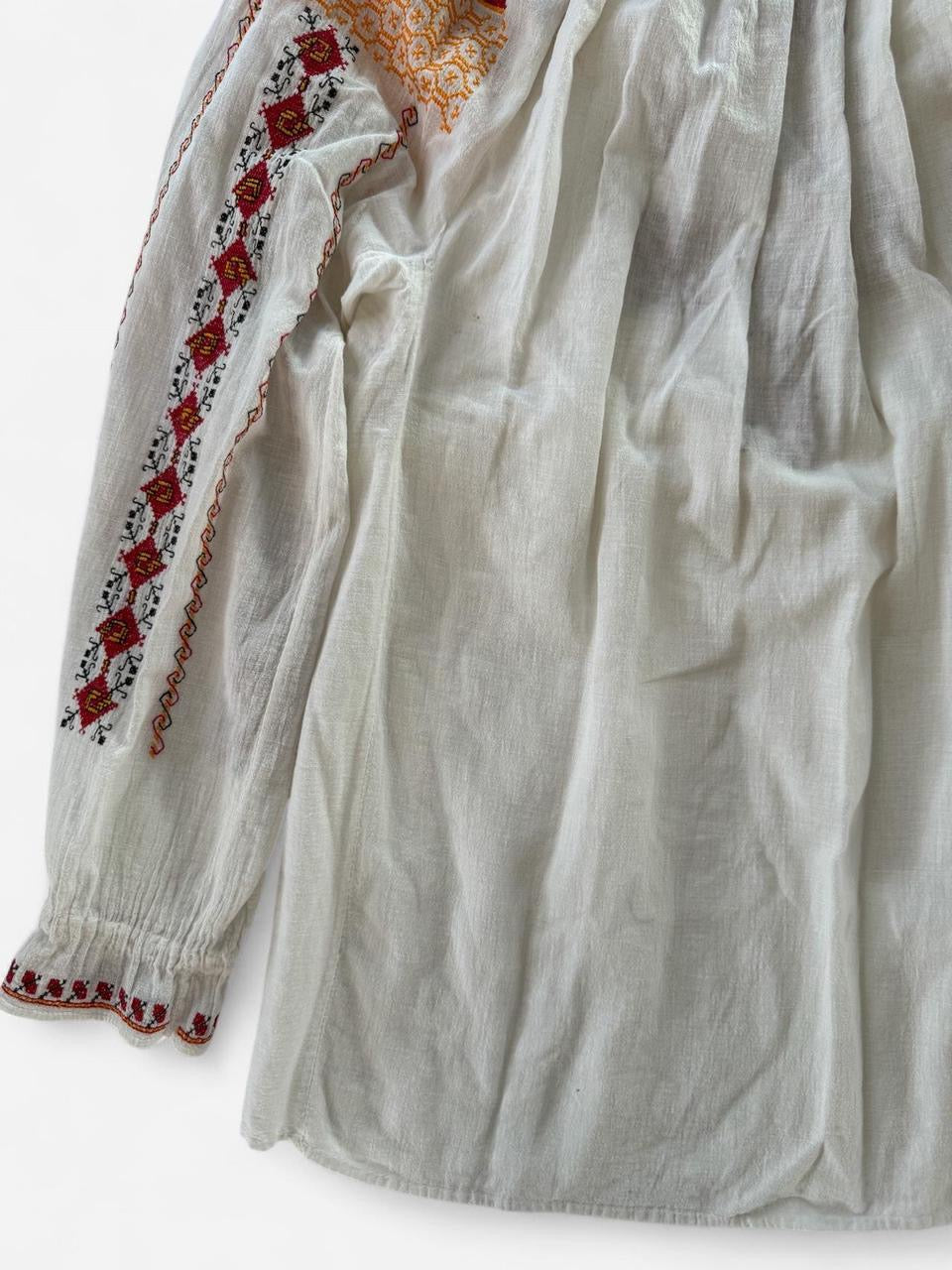 Vintage Romanian Embroidered Blouse