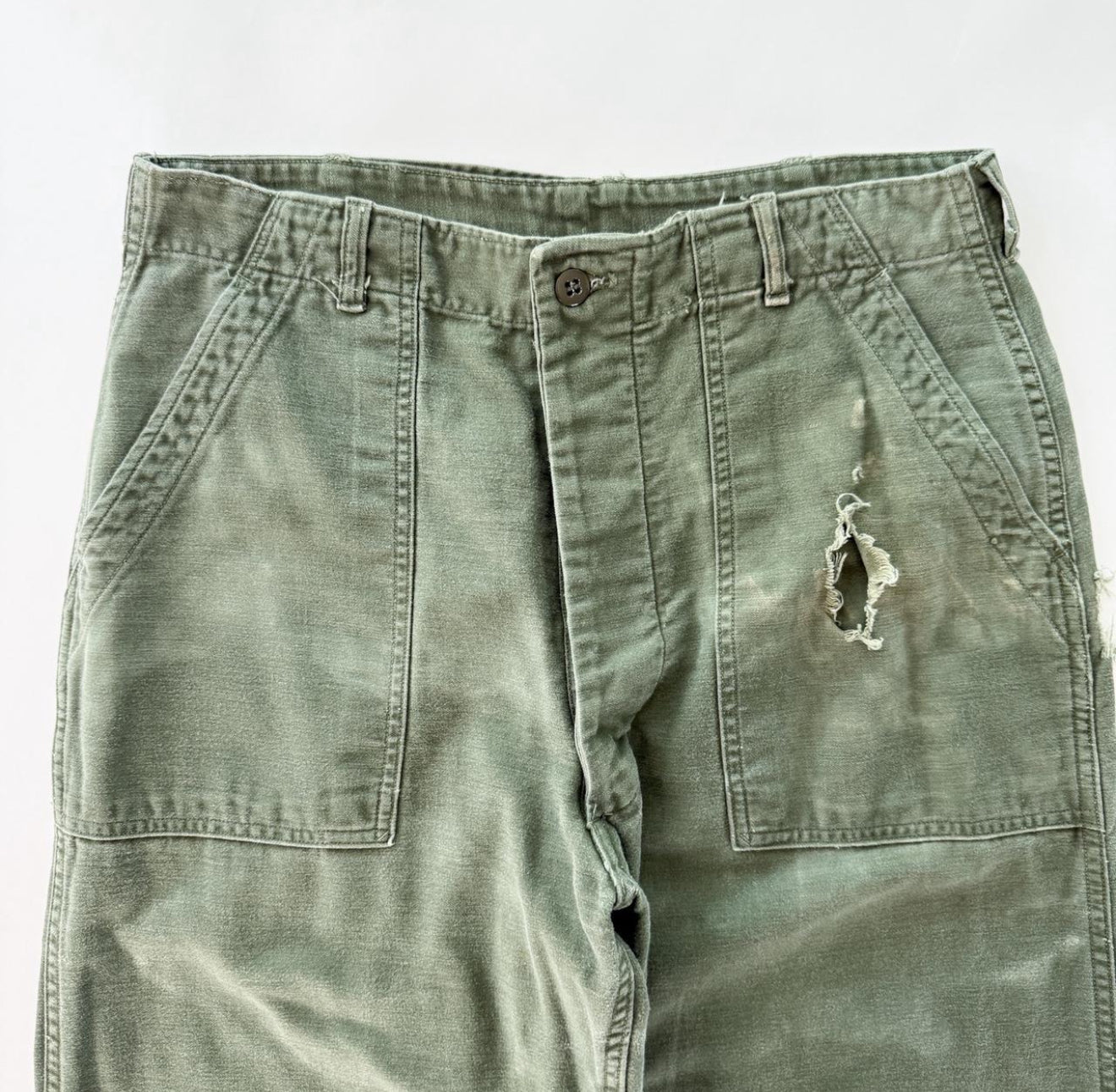 Vintage 1960s US Army OG-107 Cotton Sateen Baker Pants