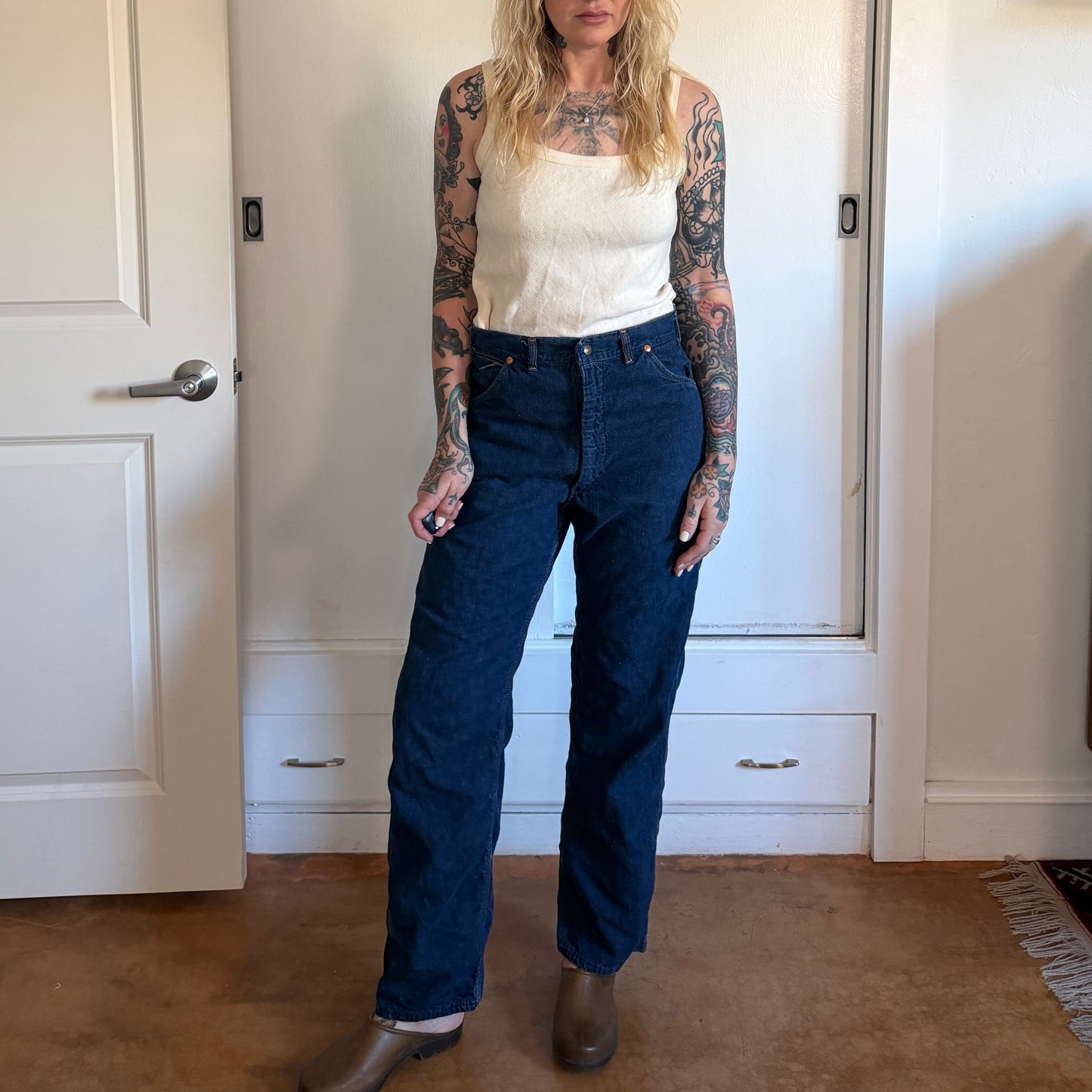 Vintage 1960s Circle S Ranch flannel lined denim jeans