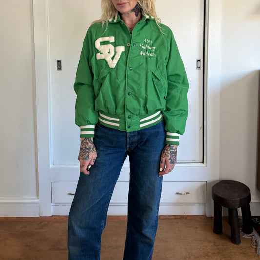 Vintage Pla-Jac by Dunbrooke Green Varsity Jacket Sierra Vista Wildcats