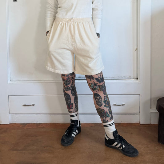 Vintage Discus Athletic Cream Cotton Shorts