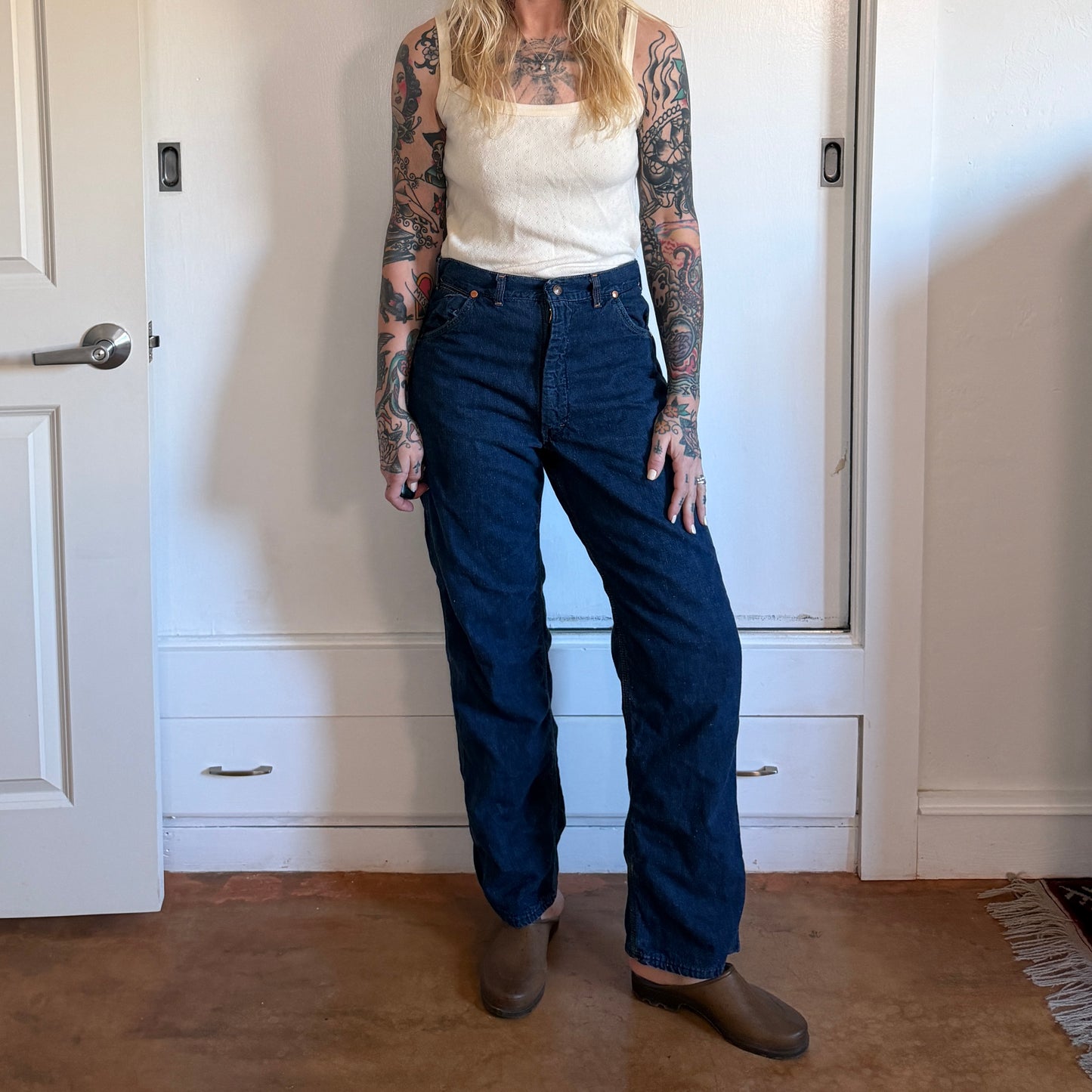 Vintage 1960s Circle S Ranch flannel lined denim jeans