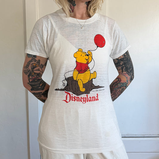 Vintage 1970s Disneyland Winnie the Pooh White T-Shirt Disney Collectable