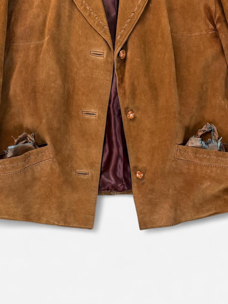 Vintage 1970s Brown Suede Womens Jacket