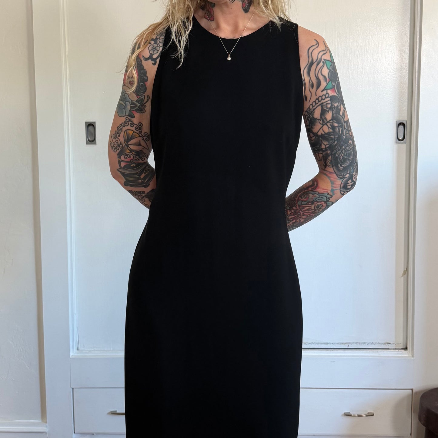 Vintage Calvin Klein Black Sleeveless Maxi Dress