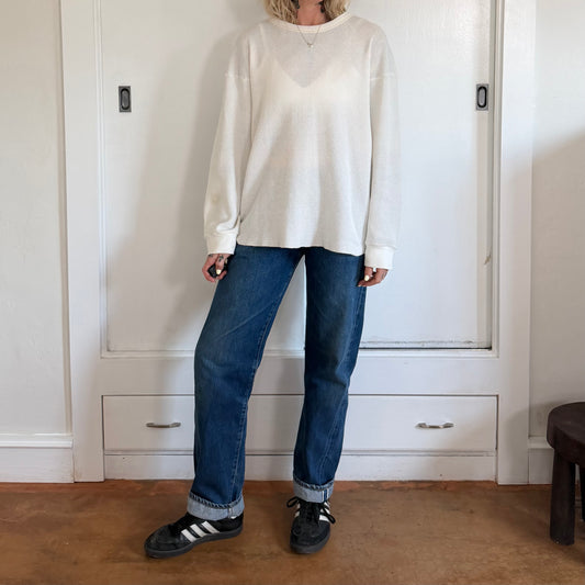 Vintage Fruit of the Loom Waffle Knit Thermal Long Sleeve Shirt