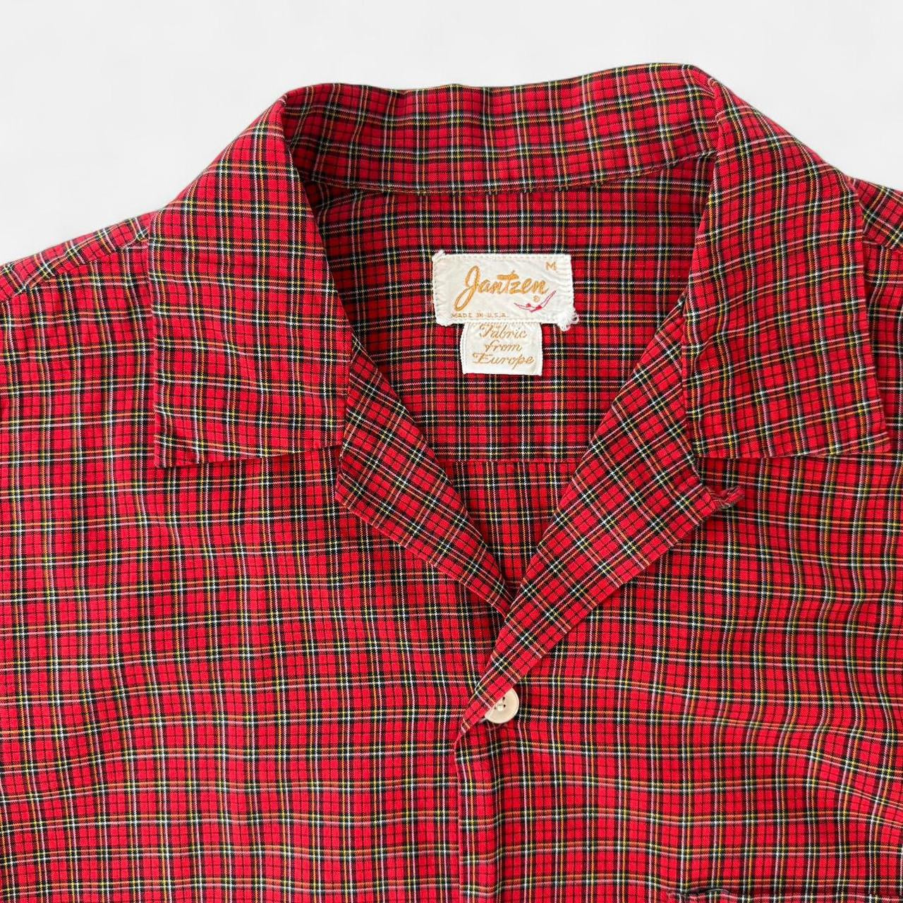 Vintage 1950s Jantzen Plaid Short Sleeve Button up Shirt