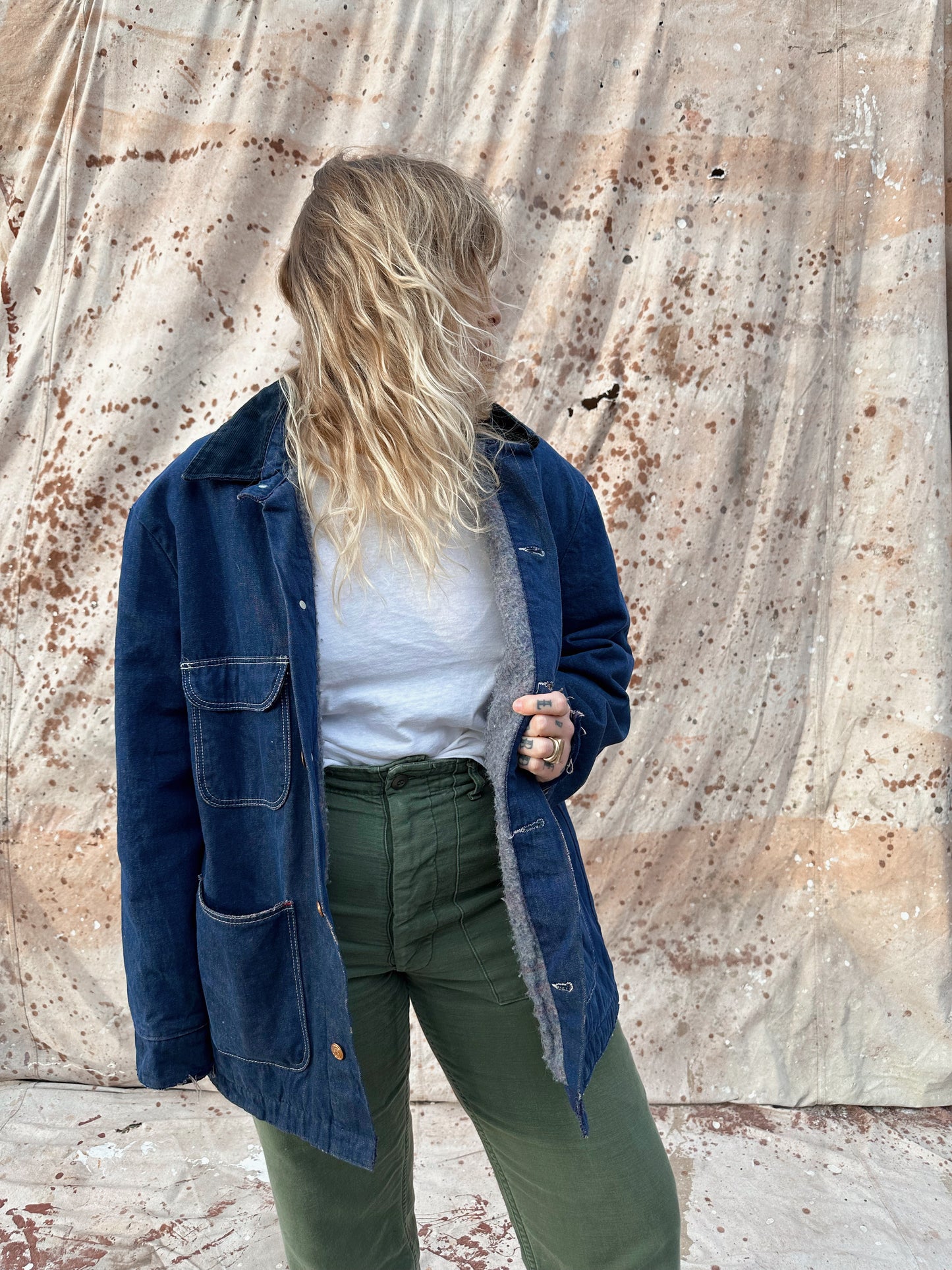 70s Wrangler Dark Wash Chore Coat