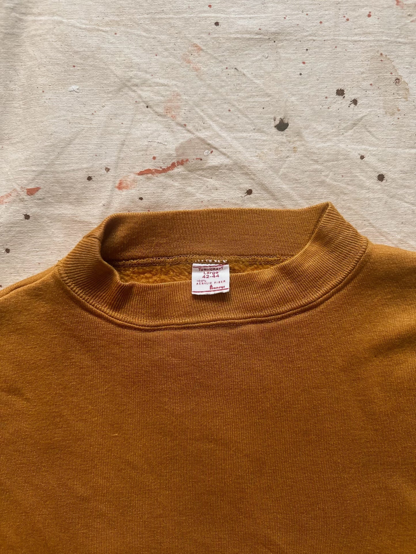 60s Towncraft Penneys Ochre Mock Neck Sweater