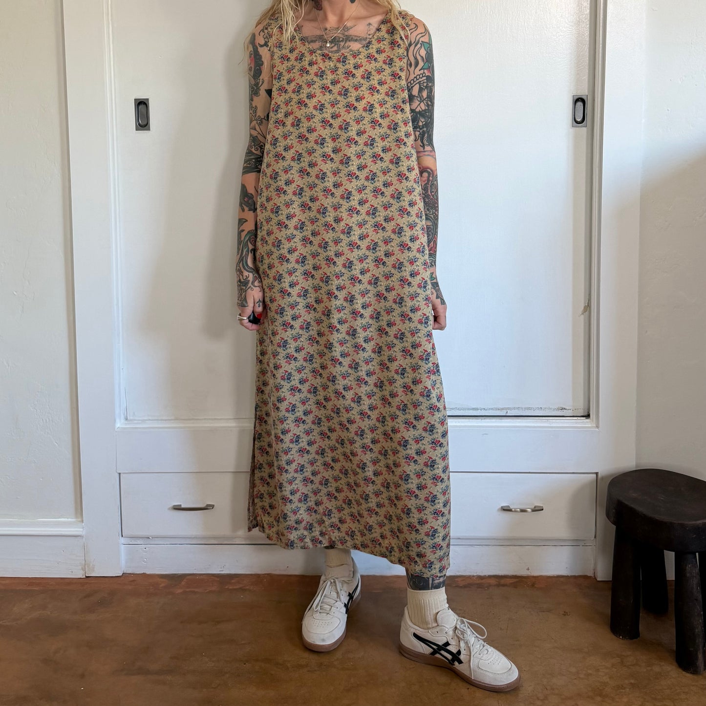 Vintage Erika London Floral Sleeveless Maxi Dress