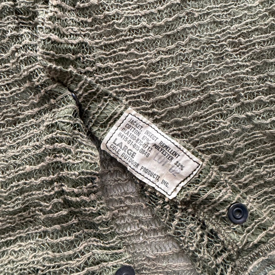 Vintage Military Insect Repellent Mesh Jacket Olive Drab Large