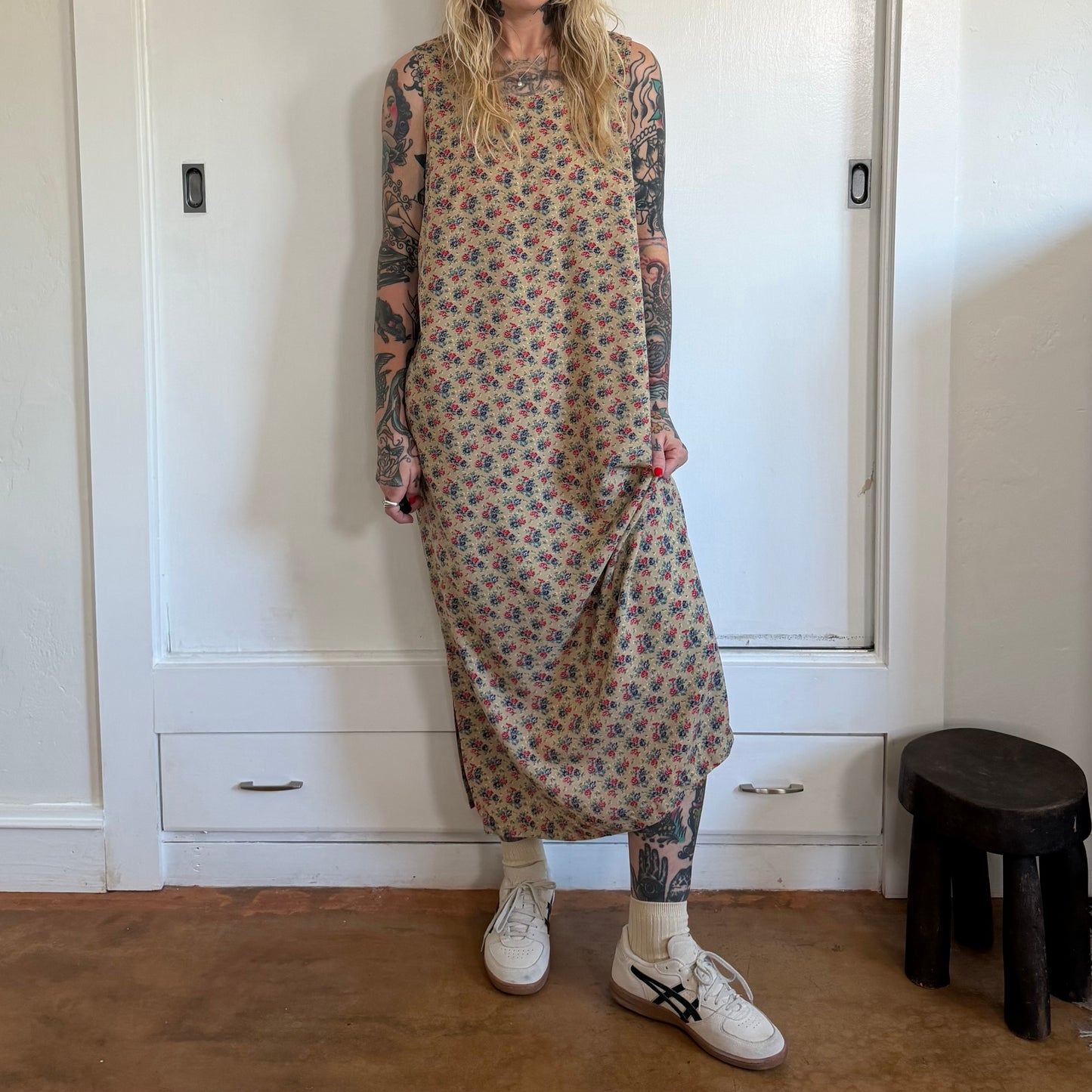 Vintage Erika London Floral Sleeveless Maxi Dress