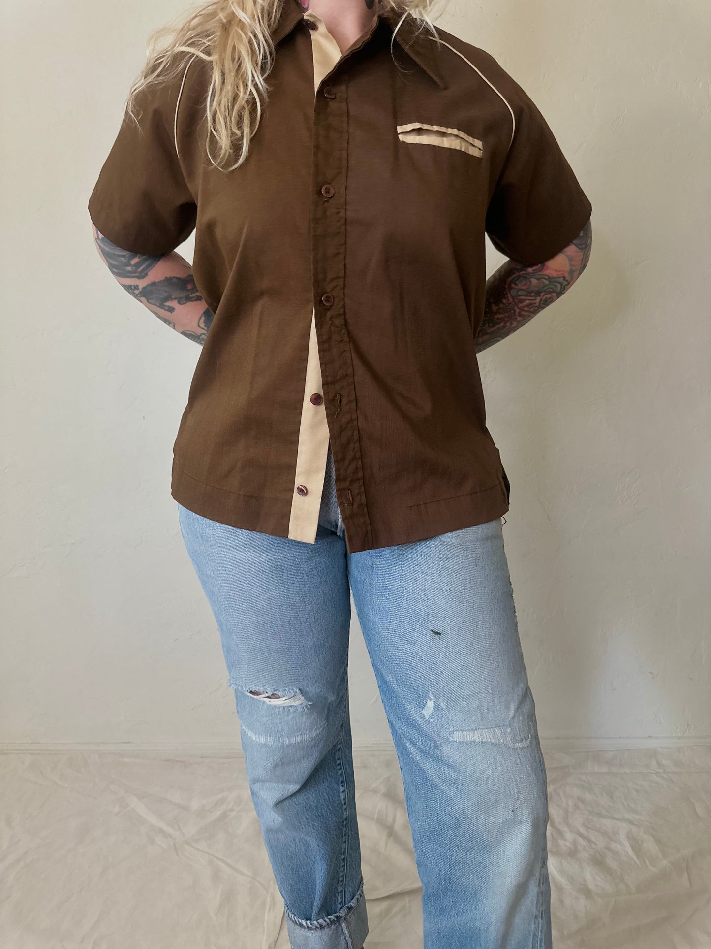 70s King Louie Muskegon Michigan Bowling Shirt