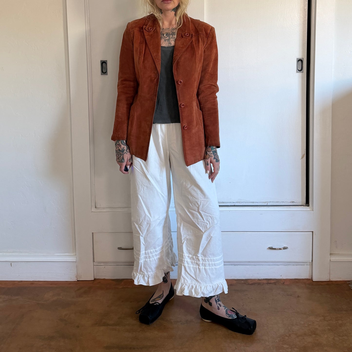 Vintage 1970s Rust Brown Suede Wilson’s Leather Blazer Jacket Coat Womens 10