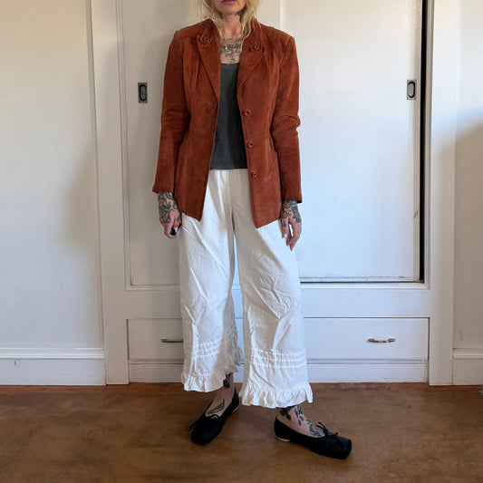 Vintage 1970s Rust Brown Suede Wilson’s Leather Blazer Jacket Coat Womens 10
