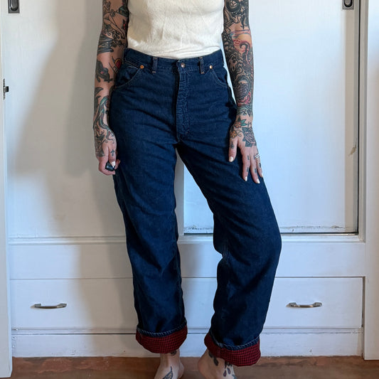 Vintage 1960s Circle S Ranch flannel lined denim jeans