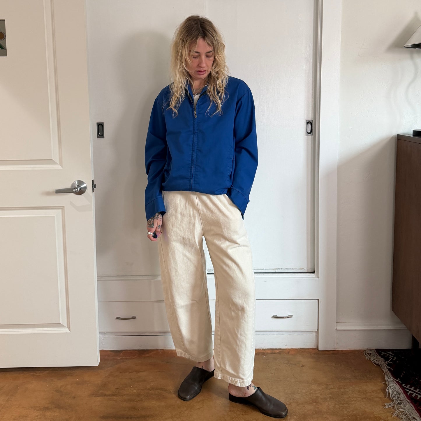 Vintage 1970s Peerless MFG uniform mechanics gas station zip up jacket