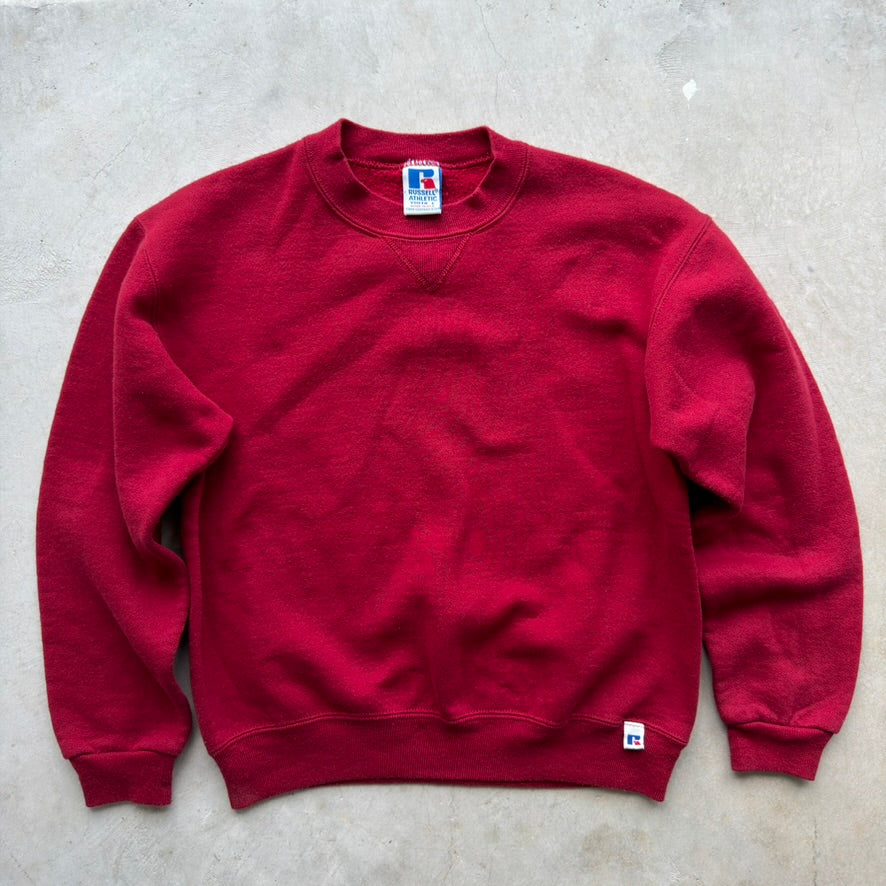 Vintage Russell Athletic Red Crewneck Sweatshirt Made in USA Youth Large